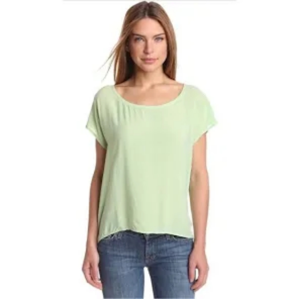 Splendid Women's Back Button Placket Pistachio Green Shirt Size Large NWT